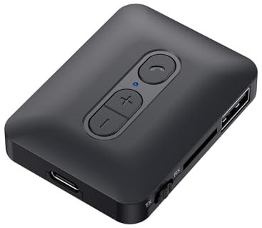 Boannice Receptor Transmisor Bluetooth 5.4 con USB, Ranura para Tarjeta TF, Toma AUX de 3.5mm, Adaptador de Audio Inalámbrico de Baja Latencia para PC, TV, Coche, Auriculares, Altavoces