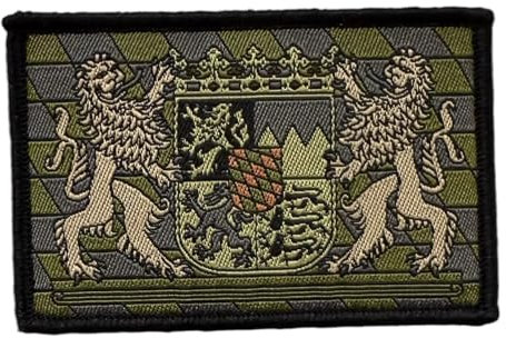 Freistaat Bavarian Bayern Flagge gewebte Morale patches mit Hakenklett auf der Rückseite mit Wappen subdued Flecktarn
