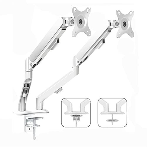 Listed TV Mount 17-30 Double Monitor Desk Holder Arm, Gas Spring Full Motion LCD Dual Monitor Mount, VESA Mount 75x75 100x100mm, Holds Up to 19.8lbs/arm Motion TV Bracket