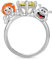 GNOCE Ring Shrek und Fiona umarmen grünen Diamant Ring 925 Sterlingsilber Bunte Ring Herz CZ Stein Geschenk Ring Für Damen Frau mit Schmuckschatulle zum Valentinstag (6.5)