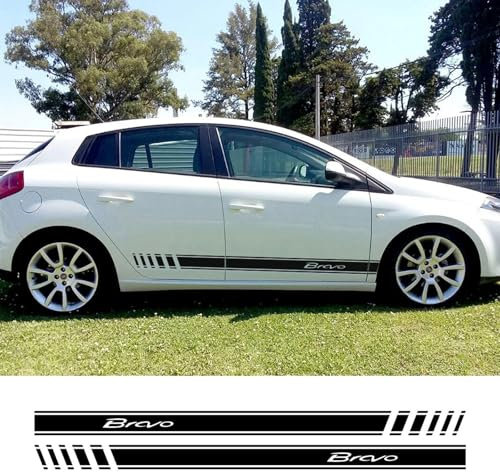 NonWoohdf Adesivi per Auto, Pellicola in Vinile per Decorazione Auto, Decalcomanie Fai da Te, Stile Sportivo, Strisce Laterali, Adatte per Fiat Bravo, Accessori per Tuning Auto