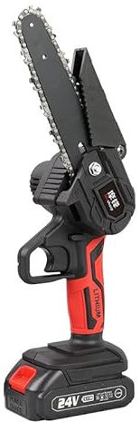 Mini Chainsaw 6 Inch Cordless - Electric Chain Saw with Two 1.5 Ah Batteries, Portable Electric Handheld Chainsaw with Security Lock, for Pruning and Cutting Wood