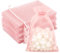 G2PLUS Baby Rosa Organzasäckchen, 10x15cm Geschenk Organzabeutel, Organza Säckchen, 50 Stück Organza-Beutelchen mit Kordelzug Sie als Hochzeit Bonbonsbeutel,Schmuckbeutel