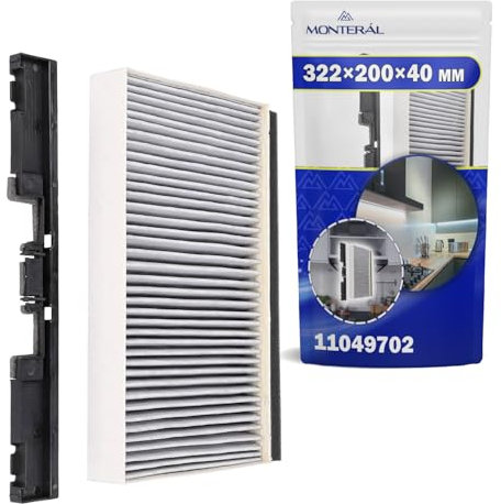 Filtro Carbon Activo para Campana Extractora 322x200x40 mm con Código Original 11049702 00703606 00705432 para Bosch para Constructa para Siemens para Neff - MONTERAL