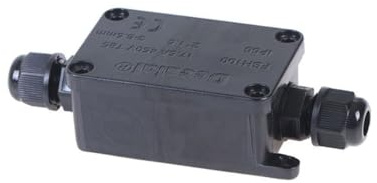 DOMIRA IP68 Waterproof Junction Box - Outdoor Electrical Box, Black Plastic, Polycarbonate & Stainless Steel, Includes Cable Glands, Weatherproof, Ideal for CCTV, LED Lights, Garden, Cctv, Led Lights