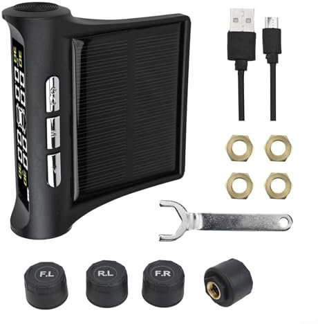 HEBEOT Syste Solar Monitor System Reifendrucksystem Reifendruckkontrollsystem Reifendruckmonitor für Reifendruckbereiche von 0–3,5 bar 0–51 psi