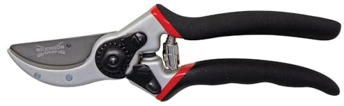Wilkinson Sword Bypass Pruner, Straight Head, Graphite Non-Stick Coated Blades, Dual Textured Grip (Straight - Bypass)