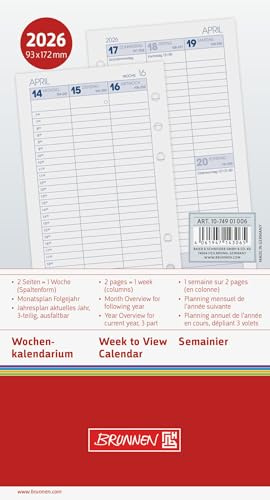 BRUNNEN Wochenkalendarium FILIUS 2026 | 93×172 mm