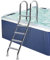 Scaletta per piscina, in acciaio inox, resistente, 132 cm, con pedali antiscivolo, per viaggi e giardino