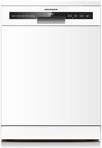 Heinner Geschirrspüler 60 cm freistehend Weiß, 14 Maßgedecke, 7 Programme inkl. ECO, Hygiene 70°C & Auto-Türöffnung, Startzeitvorwahl 1-24h, Energieklasse D, 5 Jahre Garantie, HDW-FSM60714AWD+++