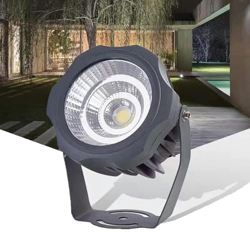 Projecteur Sol Lumières - Spot LED Exterieur, Lampes Paysage Rondes COB Haute Puissance AC 220V, Lampes D'arbre Étanches Ip67, Éclairage Paysage Extérieur, Support Réglable À 180 °(Warm White,30W(220v