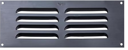 Map Metal Louvre Air Vent Cover for Openings 9 x 3 for Venting Appliances | 229 x 76mm Anthracite (Black) Vent Suitable for use venting domestic gas appliances, Internal/External Walls,