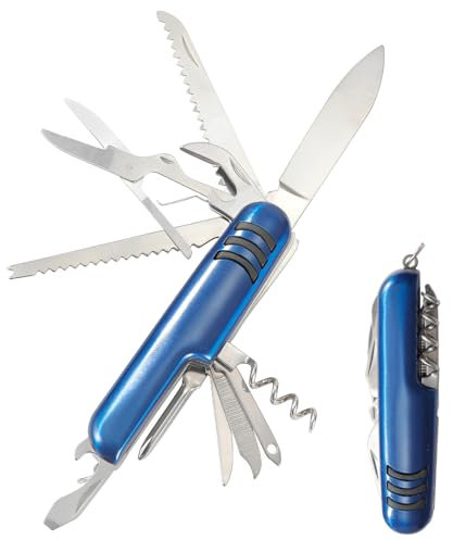 NHPY 1 Pièces 11 En 1 Couteau Suisse Enfant, Petit Couteau De Poche, Multitool, 11 Fonctions, Lame, Ouvre Boite, Tire Bouchon