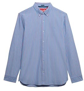 Superdry Mens Classic Oxford Shirt French Blue Stripe/Coral