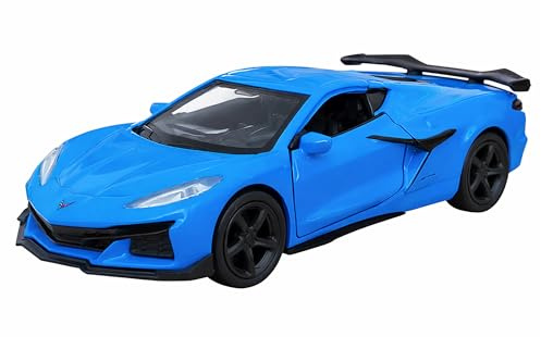 Toi-Toys Chevrolet Corvette Z06 2023 Modellauto aus Metall mit Rückzug Modell Auto Spielzeugauto 4-Farben 12 (Blau)