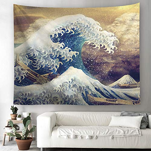 YHXBD Wandteppich, Mandala, indisches Hippie-Raumdekor, Strandtuch, Boho, Retro, Ozeanwellen, Wandteppich für Schlafzimmer, A-01, 180 x 230 cm
