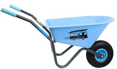 TRUTZHOLM Kinderschubkarre Uni Blau 40 kg Traglast Stahl | 3,6 kg, 40 kg Traglast, Stahl Kunststoff, Vollgummirad, Feuerwehr