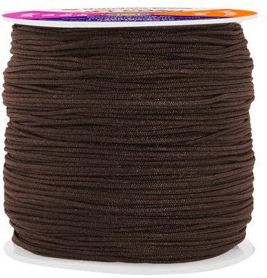 Mandala Crafts 1mm Brown Blind Strings Lift Shade Cord - 109 Yards Braided Nylon Cord for Roman Shades, Curtain String, and Blinds Repair or Replacement