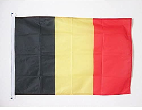AZ FLAG Bandera de BÉLGICA 150x90cm Uso Exterior - Bandera Belga 90 x 150 cm con Anillas de Plástico