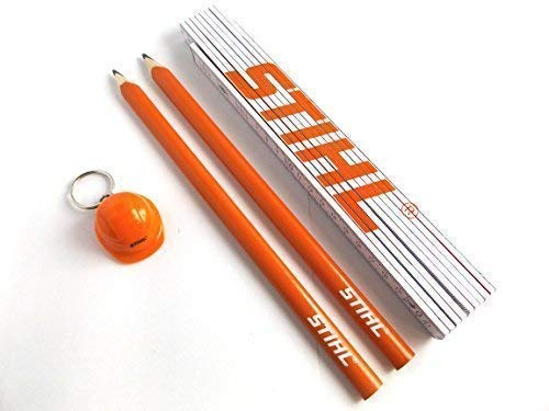 Zimmermannsbleistift 2 Stück 1 Zollstock Meterstab 1 Schlüsselanänger Helm Stihl