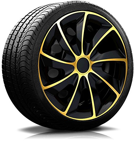 16 Zoll RKK02 Multi-Color Line (Schwarz-Gold) Radkappen/Radzierblenden 4 Stück