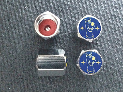 Radkappen für Alufelgen, Scooby Doo in Blau und Gold, 4 Stück