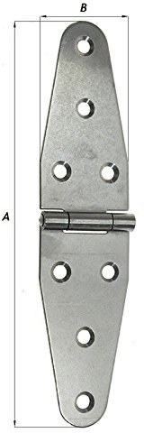 Charnières pour ameublement nautique acier inox 160 x 37 858IN