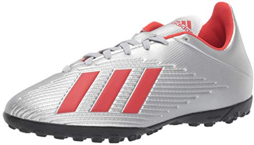 adidas Herren X 19.4 Turf Fussballschuh, Silber Metallic/Hi-Res Rot/Weiß, 46 EU