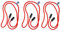 GoGrip Original - VALUE BUNDLE - Secure Glasses Cord - Spectacle and Spec Lanyard (Bright Red x 3)