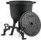 BBQ-Toro cast iron wizard cooking pot kettle | 7 L | Cast iron pot with three legs | Lid, handle and locking screws | Fireplace pot | Cauldron cookware | Preseasoned | BBQ kettle