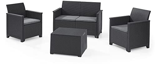 Keter Emma Lounge Set, Mobili da giardino, Grafite