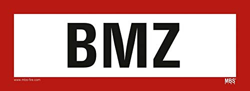 Aufkleber BMZ Brandmeldezentrale selbstklebende Folie nach DIN 14406