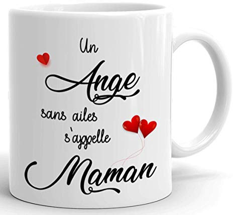 L'Esprit Des Anges Tasse-Mug Maman -Un Ange sans Ailes s'appelle Maman- Idée Cadeau Maman Original Anniversaire Fête de Mères Noël
