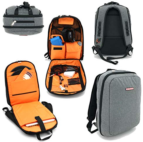 JetPack Schlanker Rucksack für DVS, Handy oder Club DJ-Gig-Set, Tasche, Laptop, Ständer, Tablet, Kopfhörer, Vinyl-Schallplatten, USB-Mobilgeräte, Kabel, Mikrofon und mehr. TSA-konform (Grau)