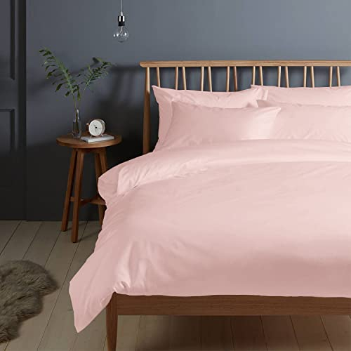 Pizuna 400 Fadenzahl aus Baumwolle Bettwäsche Licht Rosa, 100% Langstaple Baumwolle Bettbezug und Kissenbezug, 100% Baumwolle Mako Satin 2-Teilig Bettwäscheset 140x200 + 70x90 Licht Rosa