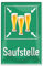 Bier Saufstelle Blechschild - Retro Deko Metallschild - lustiges Bier Hinweisschild - witzige Wanddeko Zubehör Kellerbar Kneipe Pub Partyraum Hausbar Bar - Bier Geschenkidee - Bierdeko - 20x30cm