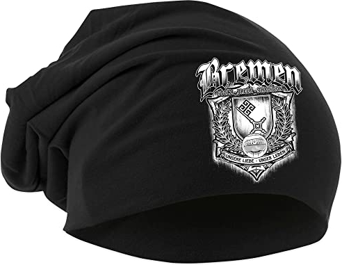 Uglyshirt87 Für Immer Bremen Mütze | Strickmütze - Bremen Beanie - Hut - Bremen Logo - Hat - Stadt - City | Beanie Druck: Weiß