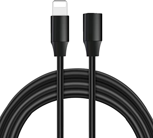 BOFA Eco Tableware 6.6FT Lightning Extension Cable, cable alargador negro compatible con dispositivos iOS que admite la sincronización de datos, el paso de vídeo y la carga