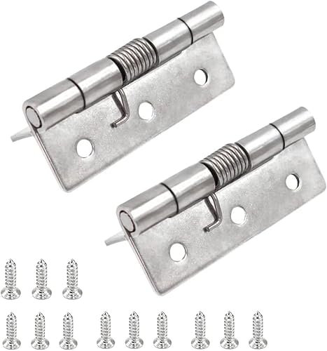 2Pcs 4 Spring Door Hinges, Heavy Duty Window Hinge 304 Stainless Steel for Internal External Doors,Closing Spring Hinges