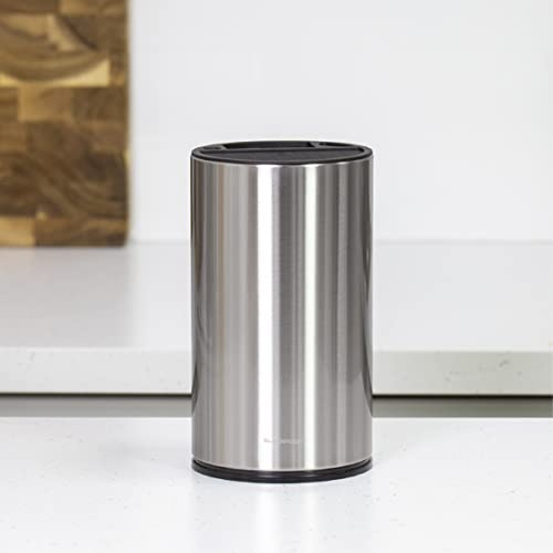 Blackmoor 69119 Universal Knife Block/Holds Up to 15 Knives with A Blade Length of 8-Inches Or Shorter with Additional Slots for Utensils/Stainless Steel Design with Drainage Hole / 23cm x 13cm