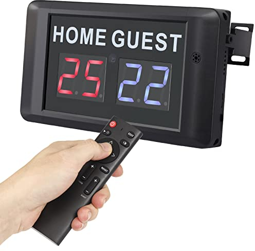 PELLOR Sport Anzeigetafel Fussball Portable Scoreboard, LED Anzeigetafel Elektronisch 0-99 mit Fernbedienung für Basketball, Badminton, Volleyball Tennis Baseball für Indoor-und Outdoor-Wettbewerbe