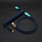 DucKey Cable En Espiral para Teclado, Cable De Doble Manga USB C Conector De Aviación para Teclado Mecánico Personalizado para Juegos (Color : Navy Blue)