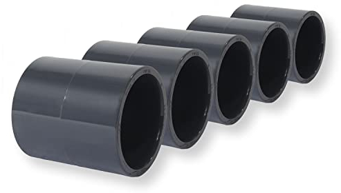 Paradies Pool PVC Fitting Klebemuffe Ø 50mm PVC-U Muffe Rohrverbinder Rohr Schlauch Klebefitting zum verkleben, Qualität aus Europa, Menge: 5 Stück