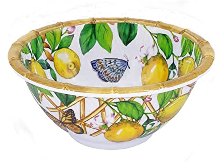 Les Jardins de la Comtesse - Petit Bol en Mélamine - Capri - Citrons jaunes - Ø 15 cm - Service de Table - Collection de Vaisselle Quasi-Incassable