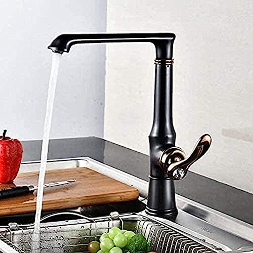 Wasserhahn Nostalgischer Küchenarmatur Villa 360 ° drehbarer Küchenarmatur Einhand-Spültischarmatur Messing Kupfer Wasserhahn (Öl)