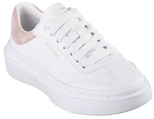 Skechers, Cordova Classic MIGLIOR COMPORTAMENTO Donna, Bianco Duraleather Finiture Rosa, 41 EU