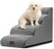 COZY KISS Dog Stairs for Small Dogs 19.7 H, Pet Step with Leakproof Cover, High Density Foam Cat Ramp for Bed, Couch or Sofa, Lightweight, Durable, Comfort, 15.7x28.3x19.7 inch, 4 Tiers, Grey
