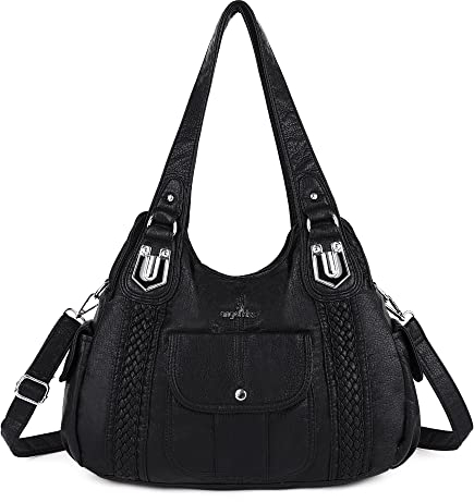 Angel Kiss Bolso de mano de moda para mujer, bolso de hombro, bolso de hombro de cuero suave, bolsos de compras para mujer, negro (schwarz 2)