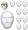 Vueinrg 10 Stück Weiße Maske zum Bemalen Papiermasken Anonymous Maske DIY Papier Maske Rohling Theatermaske für Karneval Cosplay Halloween Party Kinder Erwachsene