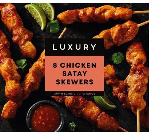 Iceland Luxury Chicken Satay Skewers, 8 Skewers (Frozen)